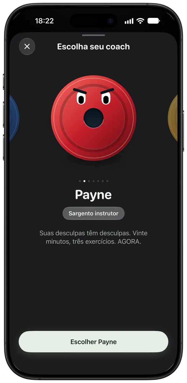 Escolhendo Payne, o sargento instrutor