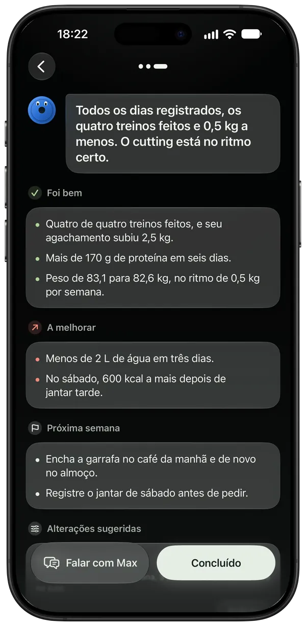 Um resumo semanal: o que deu certo, o que melhorar, a próxima semana
